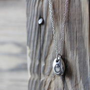 Silver Personalised Letter Pebble Necklace