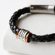 Personalised Copper and Silver Men's Bracelet