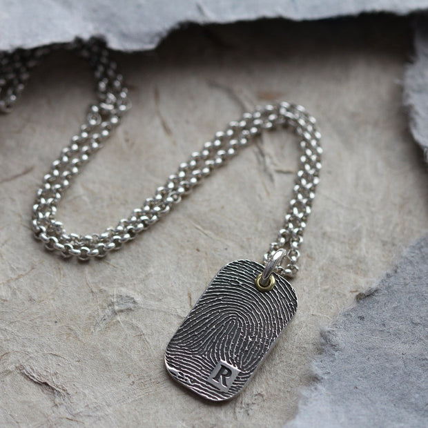 Fingerprint Dog Tag Necklace