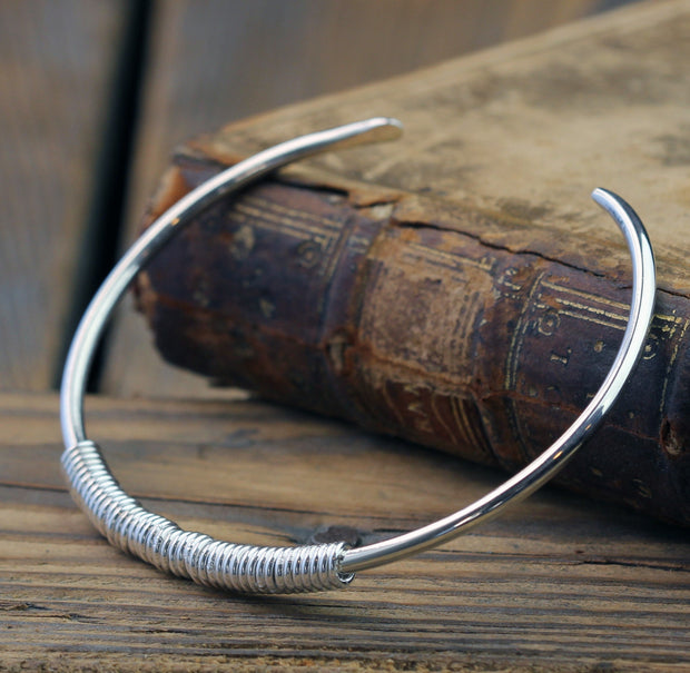 Silver Milestone Cuff Bangle