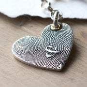 Fingerprint Heart Pendant Necklace
