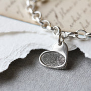 Heart Fingerprint Charm Belcher Bracelet