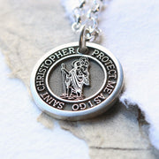 Personalised Silver St Christopher Necklace