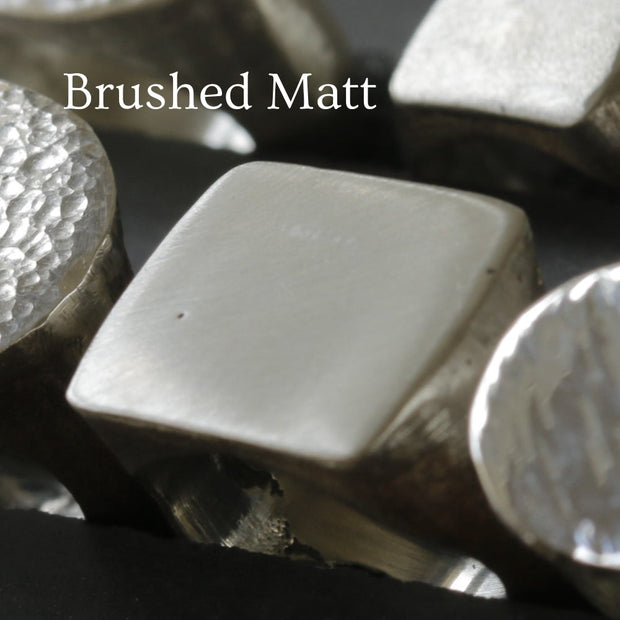 Sand Cast Silver Oval Signet Ring