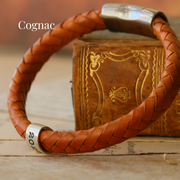 Personalised Classic Silver and Leather Bracelet