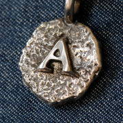 Sand Cast Silver Letter Necklace