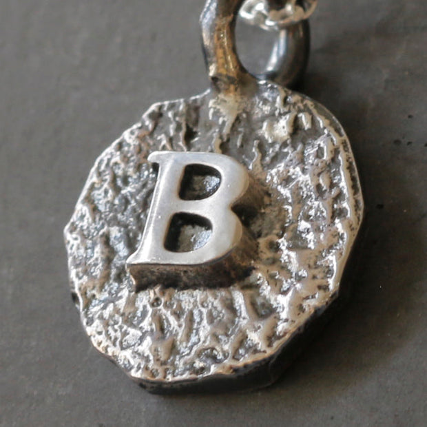 Sand Cast Silver Letter Necklace