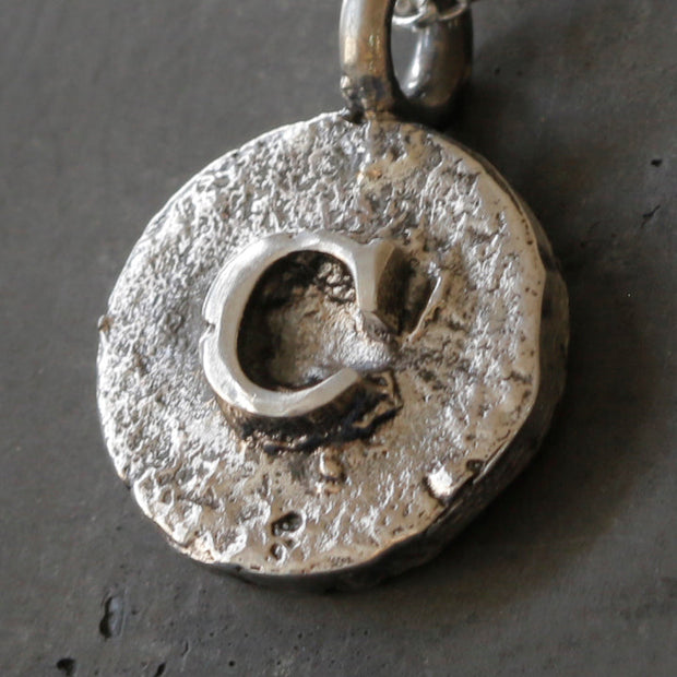 Sand Cast Silver Letter Necklace