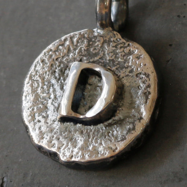 Sand Cast Silver Letter Necklace