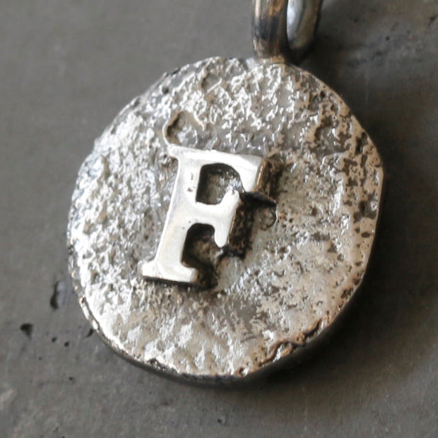 Sand Cast Silver Letter Necklace