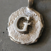 Sand Cast Silver Letter Necklace