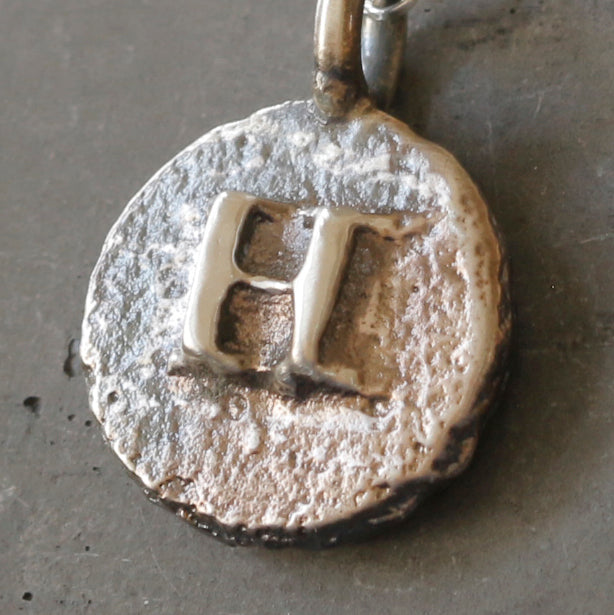 Sand Cast Silver Letter Necklace