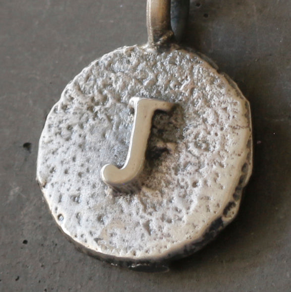 Sand Cast Silver Letter Necklace