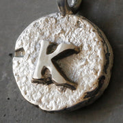 Sand Cast Silver Letter Necklace