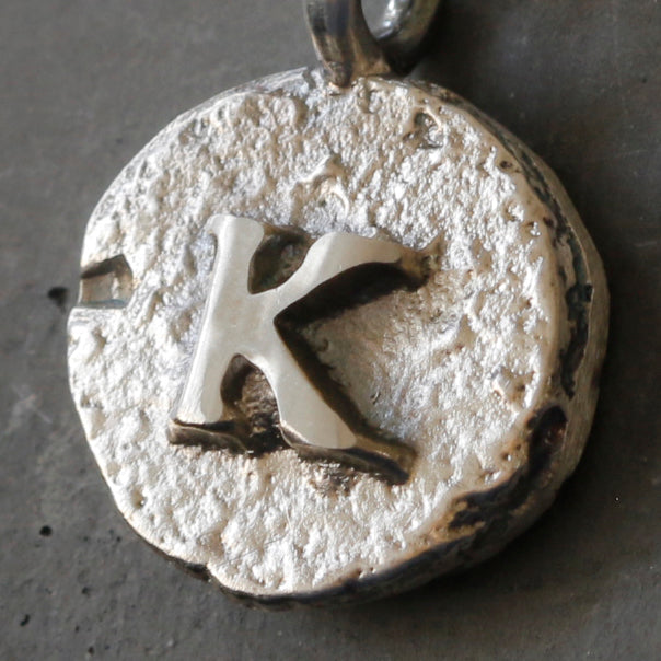 Sand Cast Silver Letter Necklace