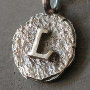 Sand Cast Silver Letter Necklace
