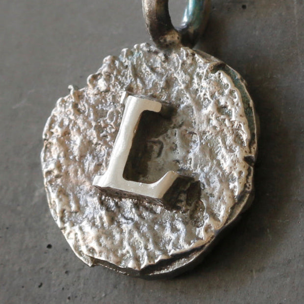 Sand Cast Silver Letter Necklace