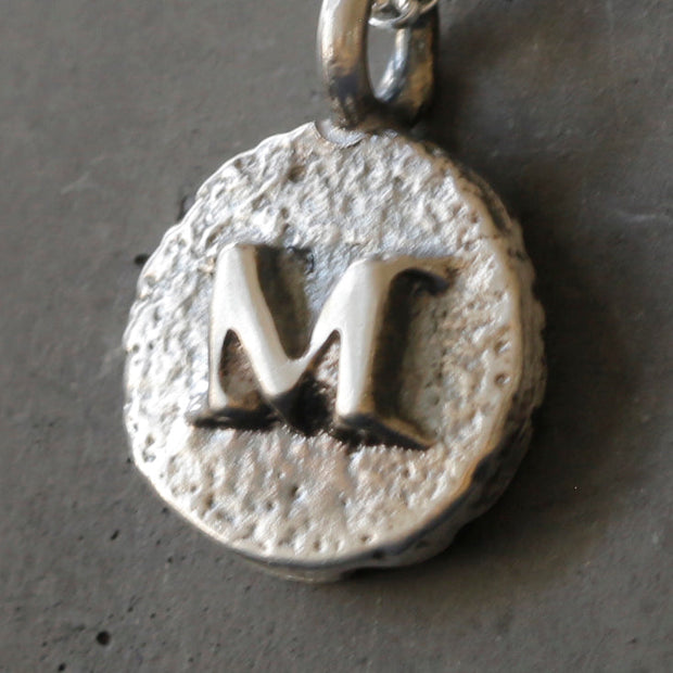 Sand Cast Silver Letter Necklace