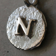 Sand Cast Silver Letter Necklace