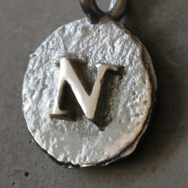 Sand Cast Silver Letter Necklace
