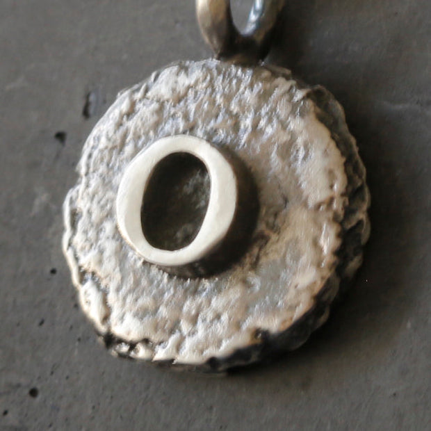 Sand Cast Silver Letter Necklace