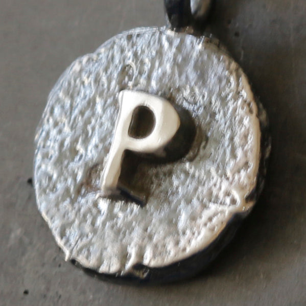 Sand Cast Silver Letter Necklace