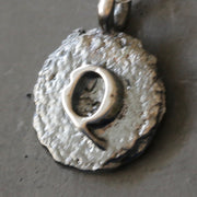 Sand Cast Silver Letter Necklace