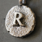 Sand Cast Silver Letter Necklace