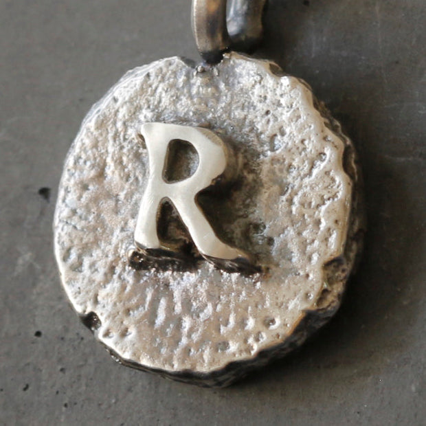 Sand Cast Silver Letter Necklace