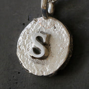Sand Cast Silver Letter Necklace