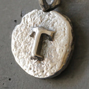 Sand Cast Silver Letter Necklace