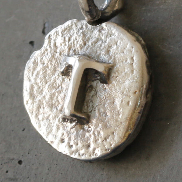 Sand Cast Silver Letter Necklace