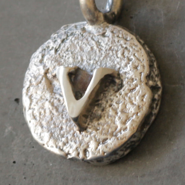 Sand Cast Silver Letter Necklace