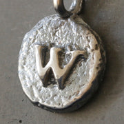 Sand Cast Silver Letter Necklace