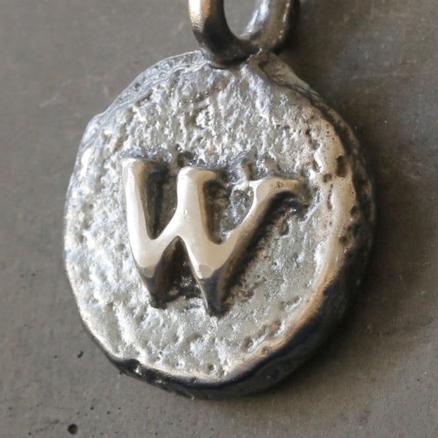 Sand Cast Silver Letter Necklace