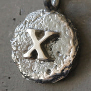 Sand Cast Silver Letter Necklace