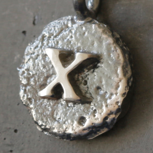 Sand Cast Silver Letter Necklace