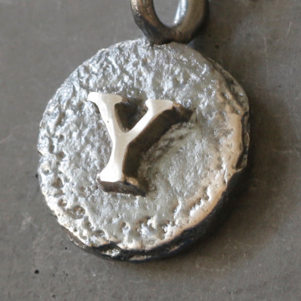 Sand Cast Silver Letter Necklace