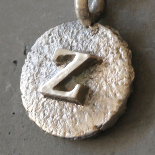 Sand Cast Silver Letter Necklace