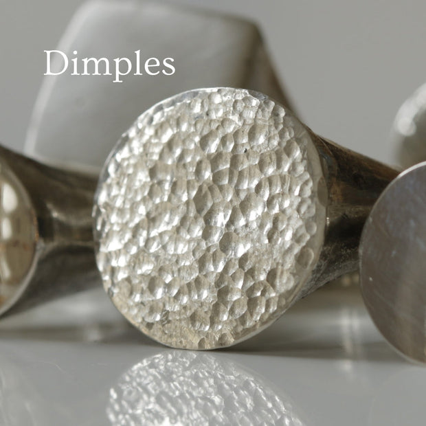 Sand Cast Silver Oval Signet Ring
