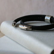 Coral Soft Leather and Silver Women's Medical Alert Bracelet
