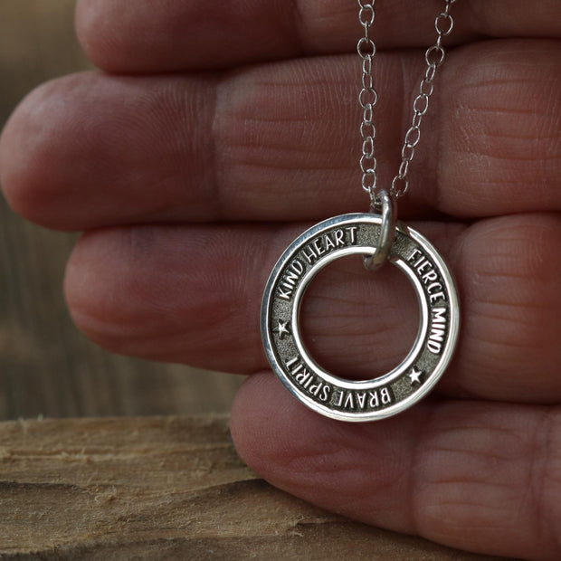 Women's Personalised Silver Washer Necklace