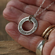 Women's Personalised Silver Washer Necklace