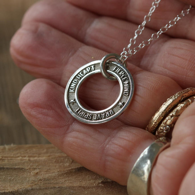 Women's Personalised Silver Washer Necklace