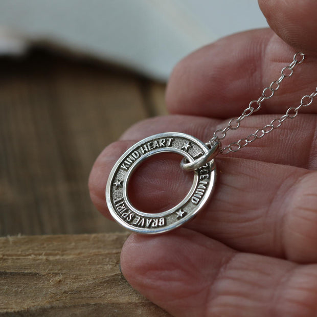 Women's Personalised Silver Washer Necklace
