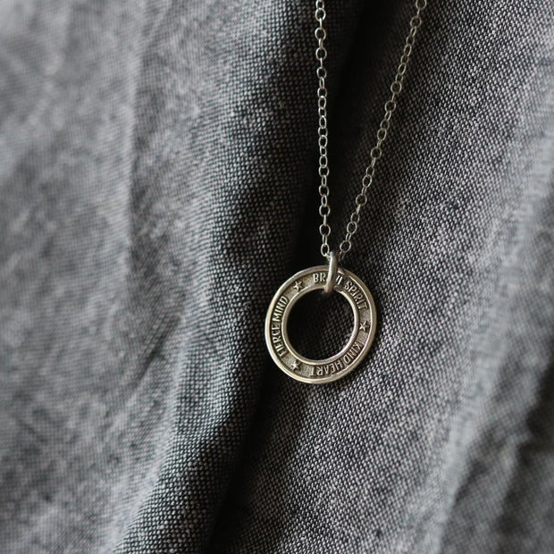 Women's Personalised Silver Washer Necklace