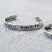 Personalised Silver Christening Cuff Bracelet