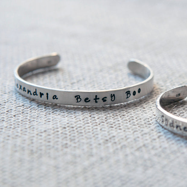 Personalised Silver Christening Cuff Bracelet
