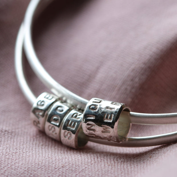 Personalised Silver Memo Bangle