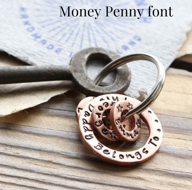 You Belong To Me Copper Personalised Keyring